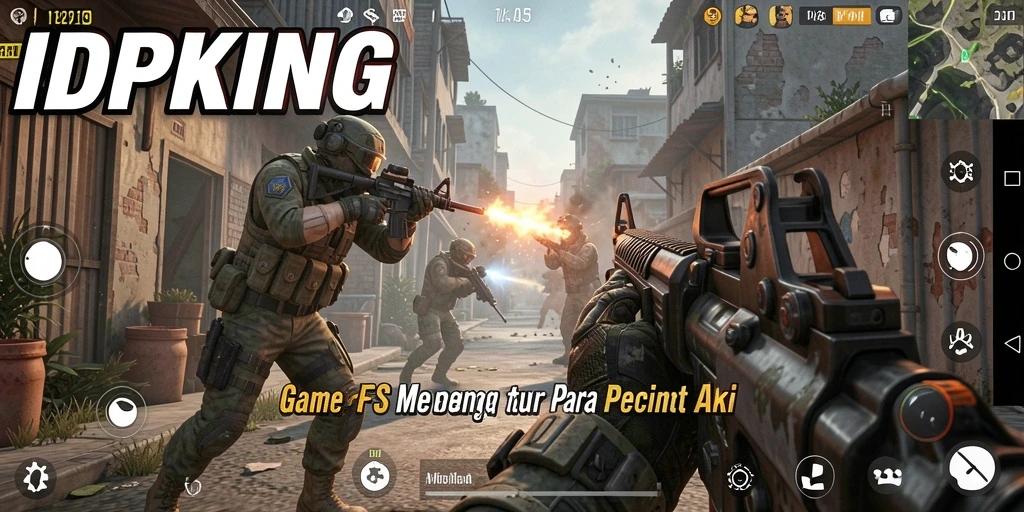 Gameplay seru IDPKING dalam aksi tembak-menembak.