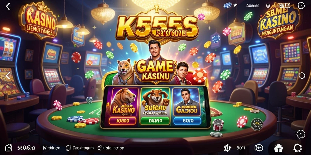 Screenshot gameplay K5555 menampilkan suasana Kasino yang menarik.