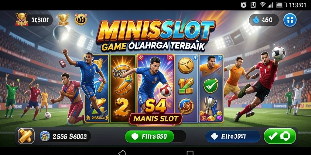 Tampilan gameplay MINISLOT dengan tema olahraga yang mengasyikkan.