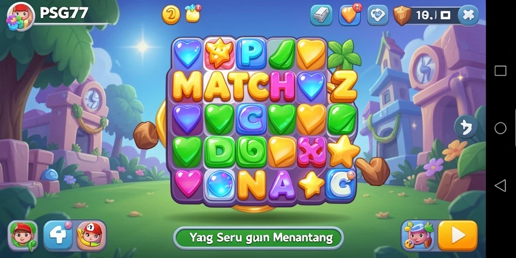 Tampilan gameplay PSG77 yang penuh warna dan seru.