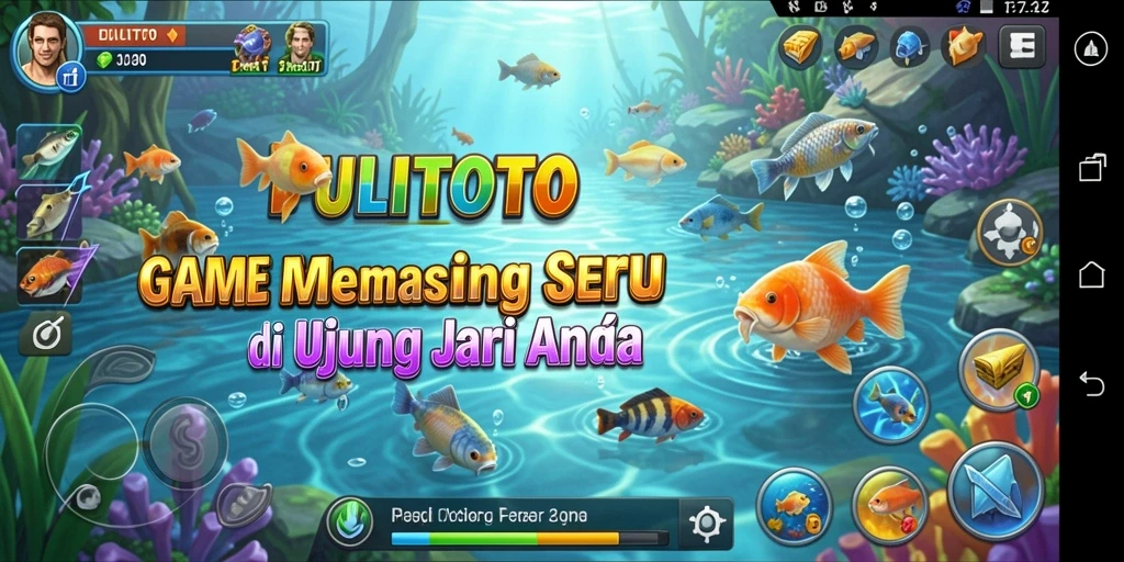 Tampilan gameplay PULITOTO dengan pengalaman memancing yang seru.