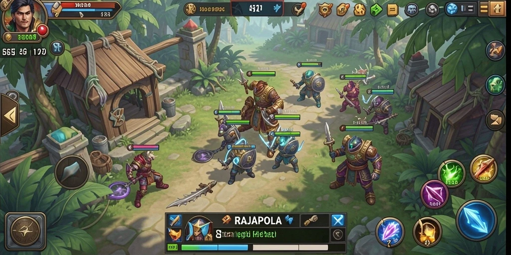 Tampilan gameplay RAJAPOLA yang menarik dan strategis.